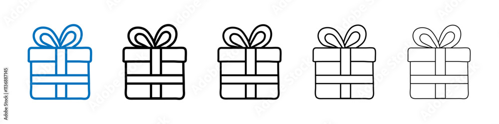 Poster present gift box icon outline vector logo for web ui