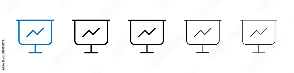 Poster presentation icon outline vector logo for web ui