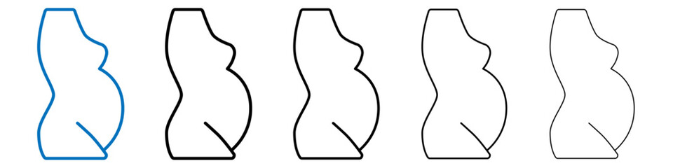 Pregnant woman icon Outline vector logo for web ui