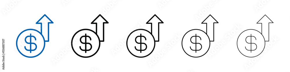 Poster profit growth icon outline vector logo for web ui