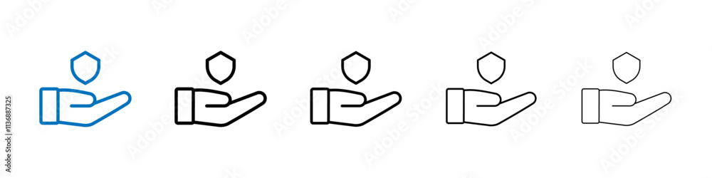 Poster protection icon outline vector logo for web ui
