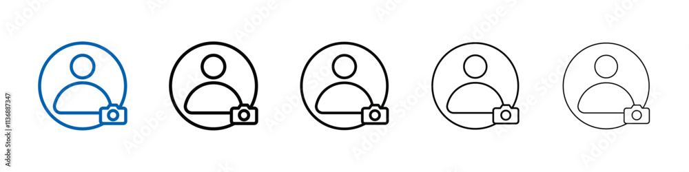 Aufkleber profile photo icon outline vector logo for web ui