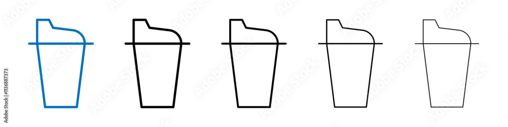 Poster protein shake icon outline vector logo for web ui