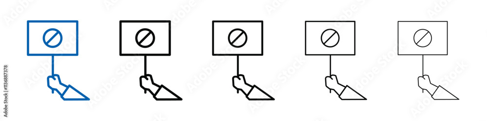 Poster Protest banner in hand icon Outline vector logo for web ui
