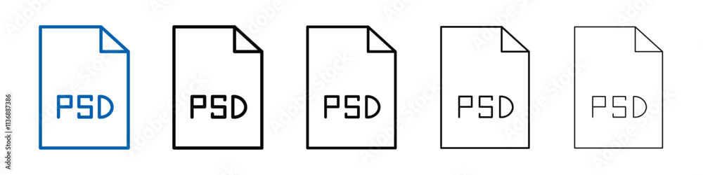 Aufkleber psd file format icon outline vector logo for web ui