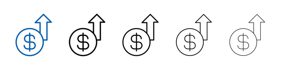 Obraz premium profit growth icon Outline vector logo for web ui