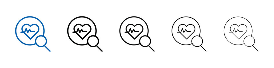 pulse heart check up icon Outline vector logo for web ui