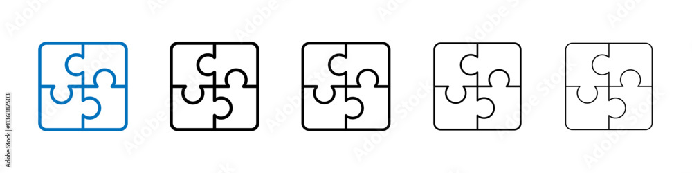 Aufkleber Puzzle icon Outline vector logo for web ui