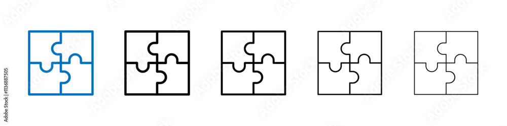 Poster Puzzle Piece Icon Outline vector logo for web ui