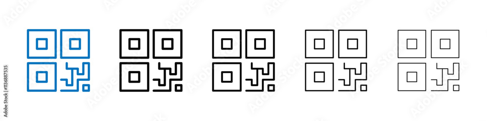 Poster QR code icon Outline vector logo for web ui