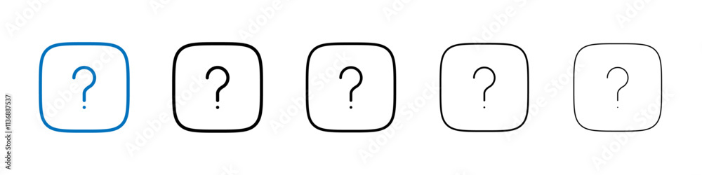 Poster question icon outline vector logo for web ui