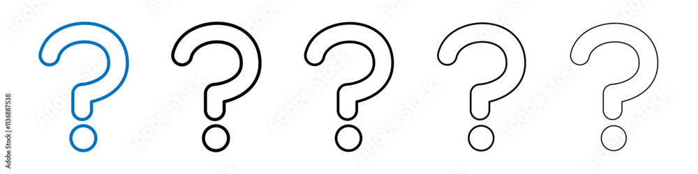 Poster question icon outline vector logo for web ui