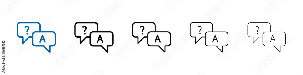 Poster questions and answers icon outline vector logo for web ui