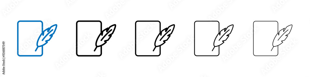 Poster quill icon outline vector logo for web ui