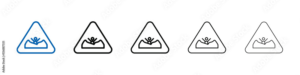 Aufkleber Quicksand and Mud Danger Sign icon Outline vector logo for web ui