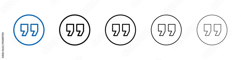Poster quote icon outline vector logo for web ui