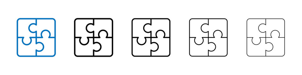 Puzzle icon Outline vector logo for web ui