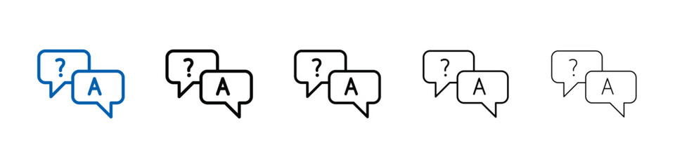 Naklejka premium Questions and answers icon Outline vector logo for web ui