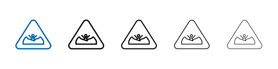 Quicksand and Mud Danger Sign icon Outline vector logo for web ui
