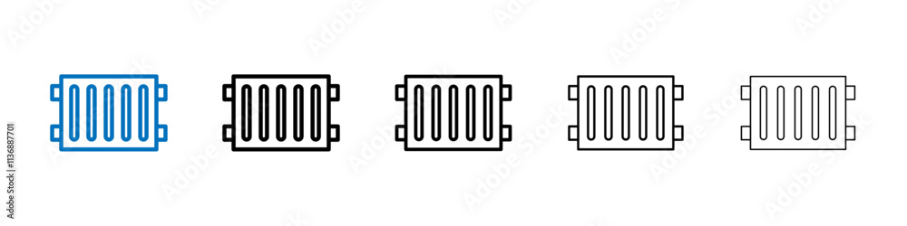 Poster radiator icon outline vector logo for web ui