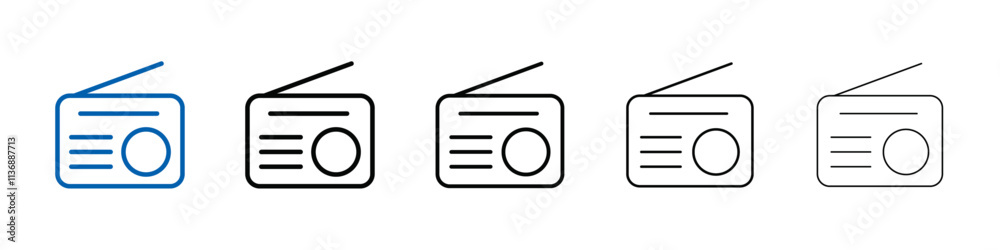 Poster radio icon outline vector logo for web ui