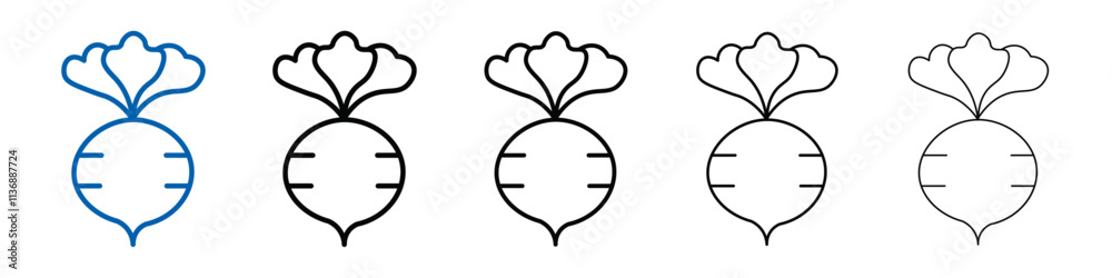 Poster radish icon Outline vector logo for web ui