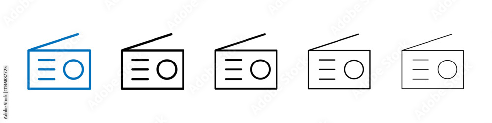 Poster Radio icon Outline vector logo for web ui