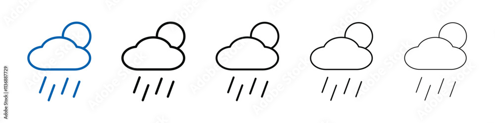 Poster Rain icon Outline vector logo for web ui