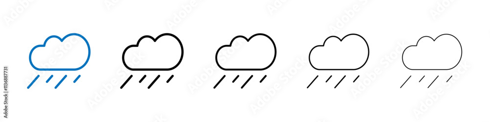Poster Rain icon Outline vector logo for web ui