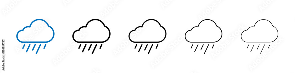 Poster Rain icon Outline vector logo for web ui