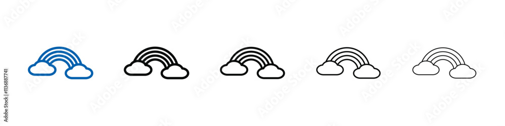 Poster Rainbow icon Outline vector logo for web ui