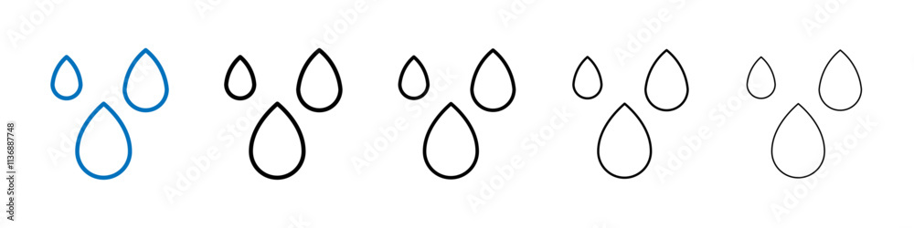 Poster raindrops icon outline vector logo for web ui