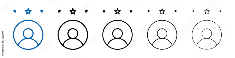 Aufkleber Rating employee icon Outline vector logo for web ui