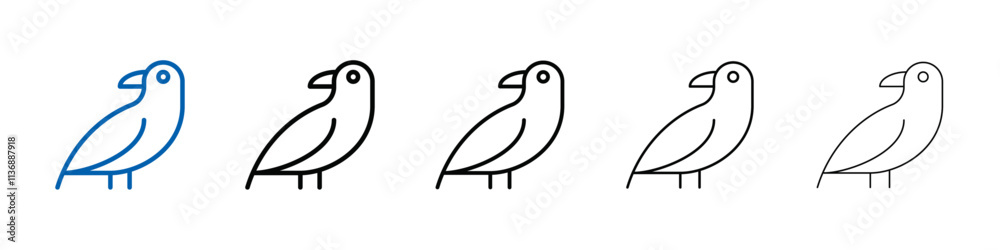 Poster raven icon Outline vector logo for web ui