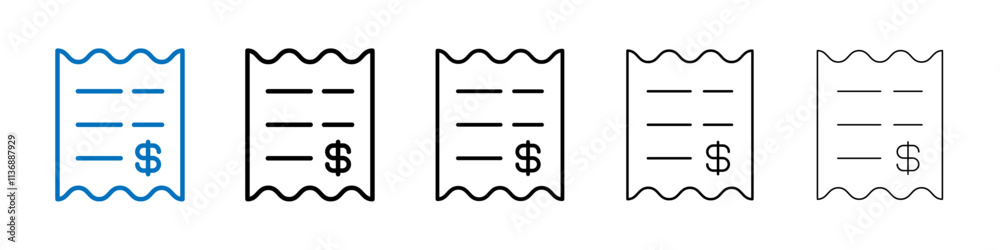 Poster Receipt icon Outline vector logo for web ui