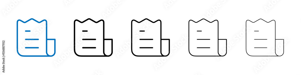 Poster receipt icon outline vector logo for web ui