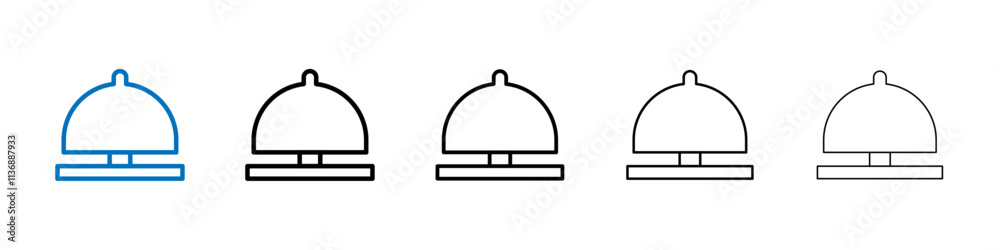 Poster reception bell icon outline vector logo for web ui
