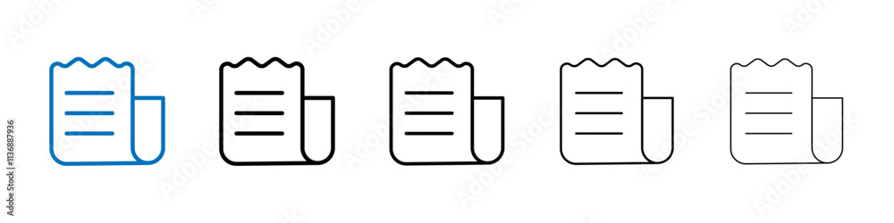 Poster receipt icon outline vector logo for web ui