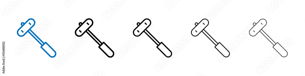 Aufkleber reflex hammer icon outline vector logo for web ui