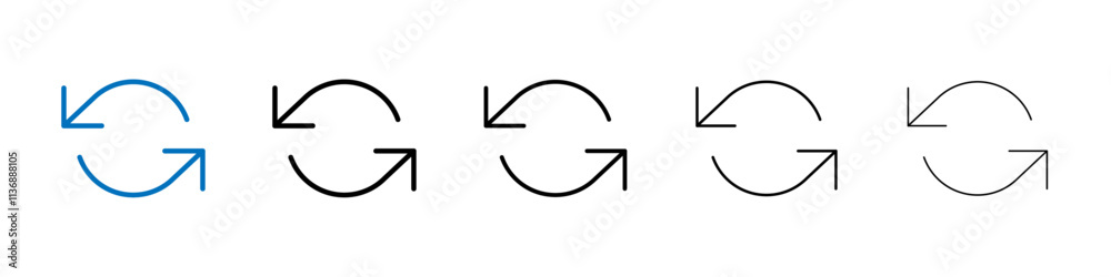 Aufkleber Refresh icon Outline vector logo for web ui