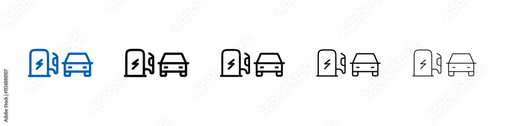 Poster Refueling Car icon Outline vector logo for web ui