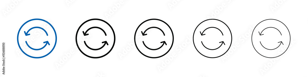 Aufkleber refresh icon outline vector logo for web ui