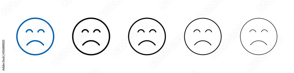 Aufkleber regret expression icon outline vector logo for web ui
