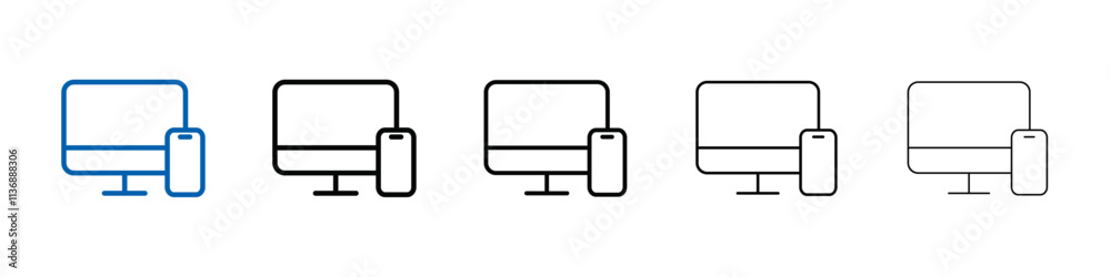 Poster Responsive Design icon Outline vector logo for web ui