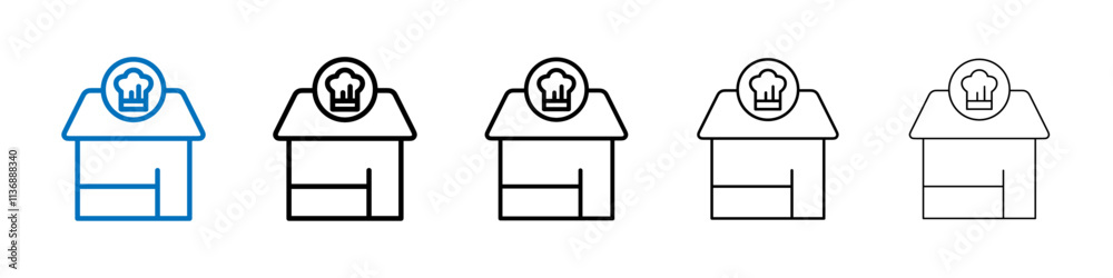 Poster restaurant icon outline vector logo for web ui