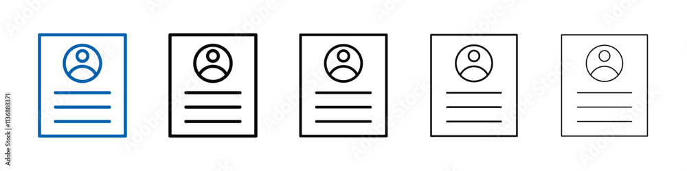 Poster resume icon outline vector logo for web ui