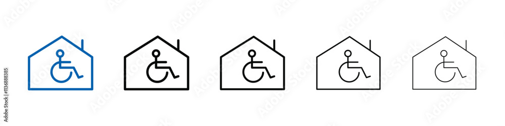 Poster retirement home icon outline vector logo for web ui