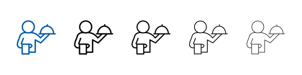 restaurant Waiter icon Outline vector logo for web ui