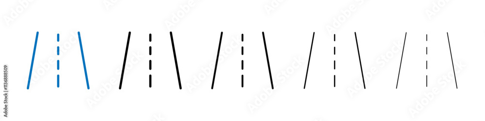 Poster Road icon Outline vector logo for web ui
