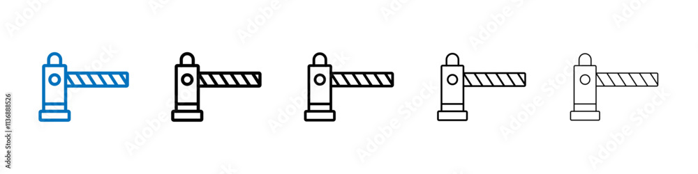 Poster Roadblock icon Outline vector logo for web ui